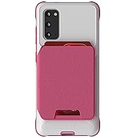 Ghostek Exec Galaxy S20 Wallet Case Card Holder for Women Girls with Built-in Magnet for Magnetic Mounts and Removable Leather Card Pocket for Wireless Charging - Samsung Galaxy S20 (6.2 Inch) - Pink