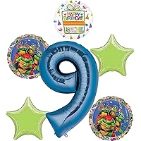 Anagram TMNT Mayhem 9th Birthday Party Supplies Foil Balloon Bouquet Decorations