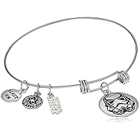 Star Wars Official Licensed Jewelry Stormtrooper High Grade Stainless Steel Expandable Charm Bracelet for Women, 7.5
