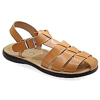 Emmanuela Comfortable Ancient Greek Style Leather Fisherman Sandals for Men, Cushioned insole Handmade Leather Men's Sandals, Quality Adjustable Buckle Summer Shoes