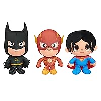Just Play The Flash Small Plush Bundle 3-Pack with the Flash, Batman, and Supergirl 7-Inch Plush Toys, The Flash Movie, Kids Toys for Ages 3 Up