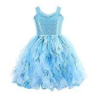 Sequin Tutu Dress for Girls Tulle Princess Prom Dresses Sparkly Birthday Party Outifts Toddler Girl 4T-10T