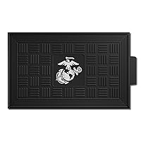 FANMATS 13409 U.S. Marines Heavy Duty Vinyl Medallion Outdoor Door Mat - 19.5in. x 31in. - 