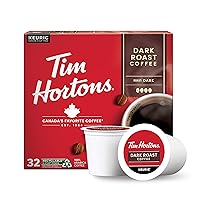 Tim Hortons Dark Roast Coffee, Single-Serve K-Cup Pods Compatible with Keurig Brewers, 32ct K-Cups,Red
