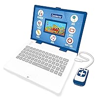 Lexibook - Educational and Bilingual Laptop Spanish/English - Toy for Child Kid (Boys & Girls) 130 Activities, Learn Play Games and Music - Blue - JC798i2