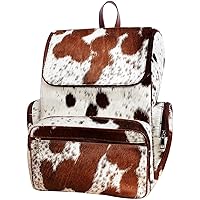 Adult Leather Backpack Brown Shoulder Bag Brown