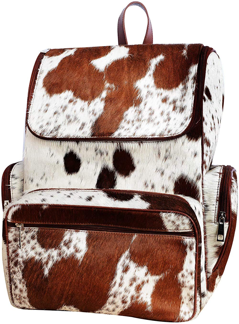 CHICAGO-FASHIONS Adult Leather Backpack Brown Shoulder Bag Brown
