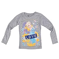 Disney Frozen Elsa Flower Love Girls Heather Grey T-Shirt | XL