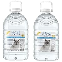 by VETWATER | ph-Balanced and Mineral-Free Cat Water | Clinically Proven Urinary Formula | Helps Prevent Cat Urinary Issues, FLUTD | 135.2 oz, 2-Pk, Clear (CW60101-2)