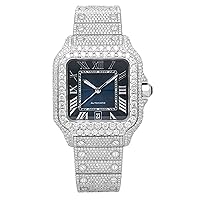 Iced Out VVS White Moissanite Swiss Automatic Movement Hip Hop Studded Luxury Handmade Watches for Men