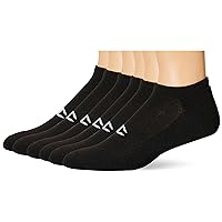 Champion Men's Double Dry 6-Pair Pack Logo No Show Socks, Black, 12-14