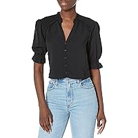 French Connection Women's Crepe Light Cropped Top