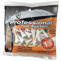 Pride Performance Professional Tee System Plastic Golf Tees 30 Count(Pack of 1)), 1 1/2-Inch,White