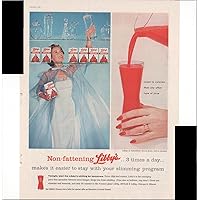 Libby's Tomato Juice 3 Times A Day Slimming Program 1958 Antique Advertisement