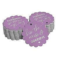 Silver Foil Paper Hang Tags Kiss The Miss Goodbye Bridal Shower Favor Tags 50 Pieces