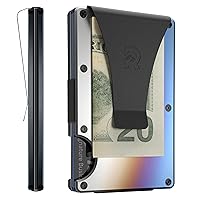The Ridge Wallet For Men, Slim Wallet For Men - Thin as a Rail, Minimalist Aesthetics, Holds up to 12 Cards, RFID Safe, Blocks Chip Readers, Titanium Wallet With Money Clip (Burnt Titanium)