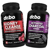 Kidney Cleanse Detox & Activated Charcoal - Natural Cranberry & Uva Ursi Extract to Support Kidneys, Bladder & Urinary Tract Health - Coconut Charcoal Pills for Stomach Gas & Bloating Support