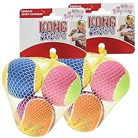 KONG Air Dog Squeakair Birthday Balls Dog Toy, Medium, Colors Vary (6 Balls)