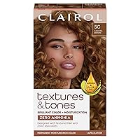Clairol Textures & Tones Permanent Hair Dye, 5G Caramel Brown Hair Color, Pack of 1