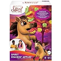 Mattel Games Spirit STACKIN’ Apples Kids Game, Treat-Stacking Challenge with Hungry Horse for 2 3 or 4 Players 5 Years Old & Up