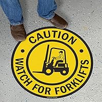 SmartSign “Caution - Watch for Forklifts” Anti Slip Adhesive Floor Sign | 24