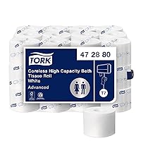Tork Coreless High-Capacity Toilet Paper Roll White T7, Advanced, 2-Ply, 36 x 1000 sheets, 472880