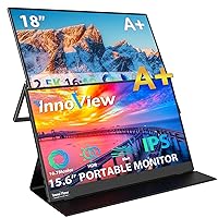 InnoView 2PCS Travel Monitor, 18'' 2.5K 100% DCI-P3 500 Nits with Kickstand & 15.6'' 1080P 75% sRGB with Cover IPS HDR Laptop Screen Extenders