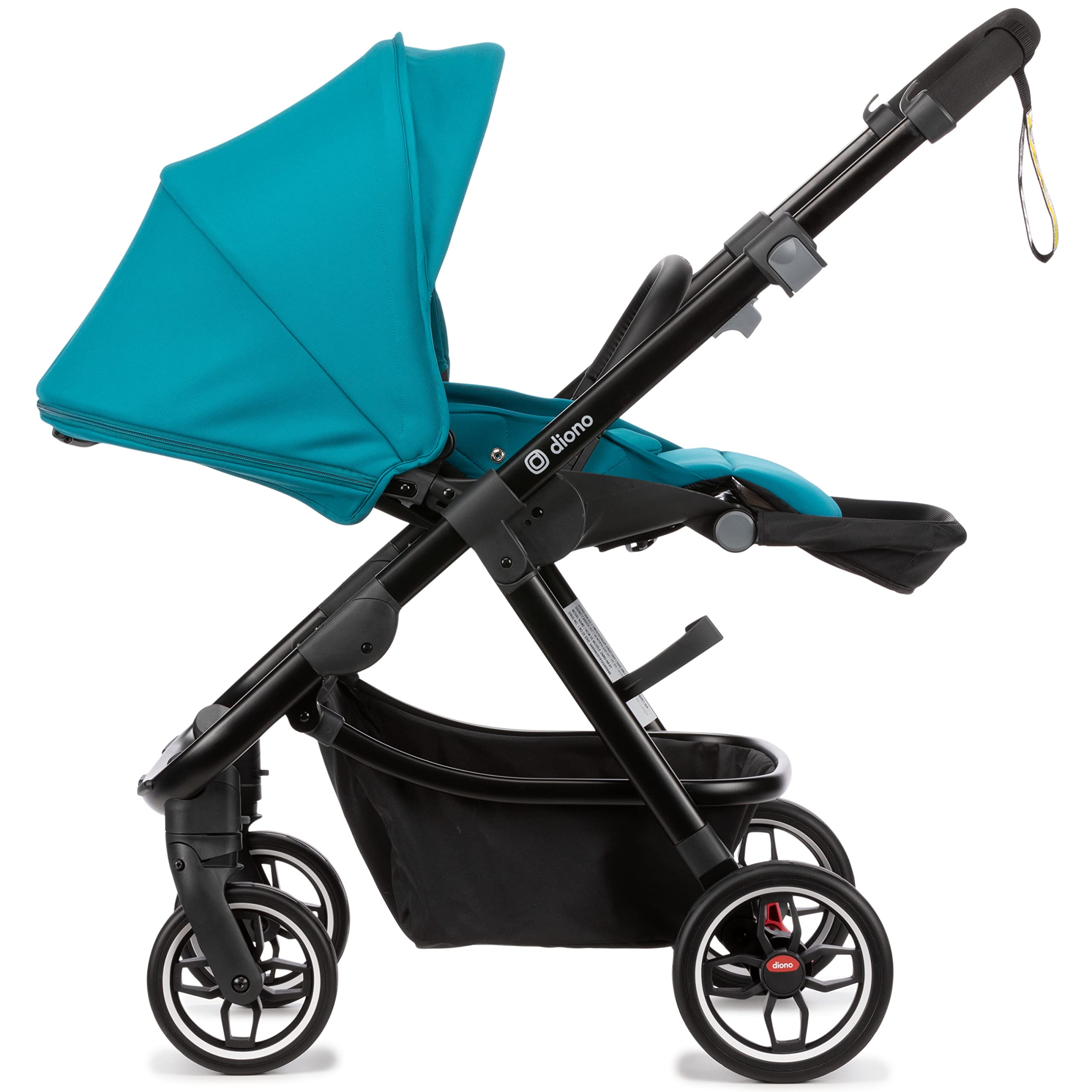 Diono Excurze Baby, Infant, Toddler Stroller, Perfect City Travel System Stroller and Car Seat Compatible, Adaptors Included Compact Fold, Narrow Ride, XL Storage Basket, Blue Turquoise