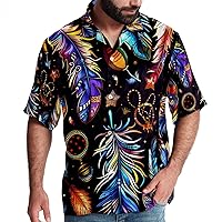 Hawaiian Shirts, Mens Button Down Short Sleeve Shirt, Hawaiian Shirts for Women, Colored Dinosaur Bones