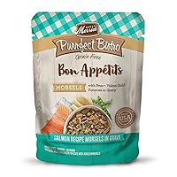Purrfect Bistro Bon Appetits Premium Grain Free Wet Cat Food Topper, Salmon Recipe Morsels in Gravy - (Pack of 24) 3 oz. Pouches