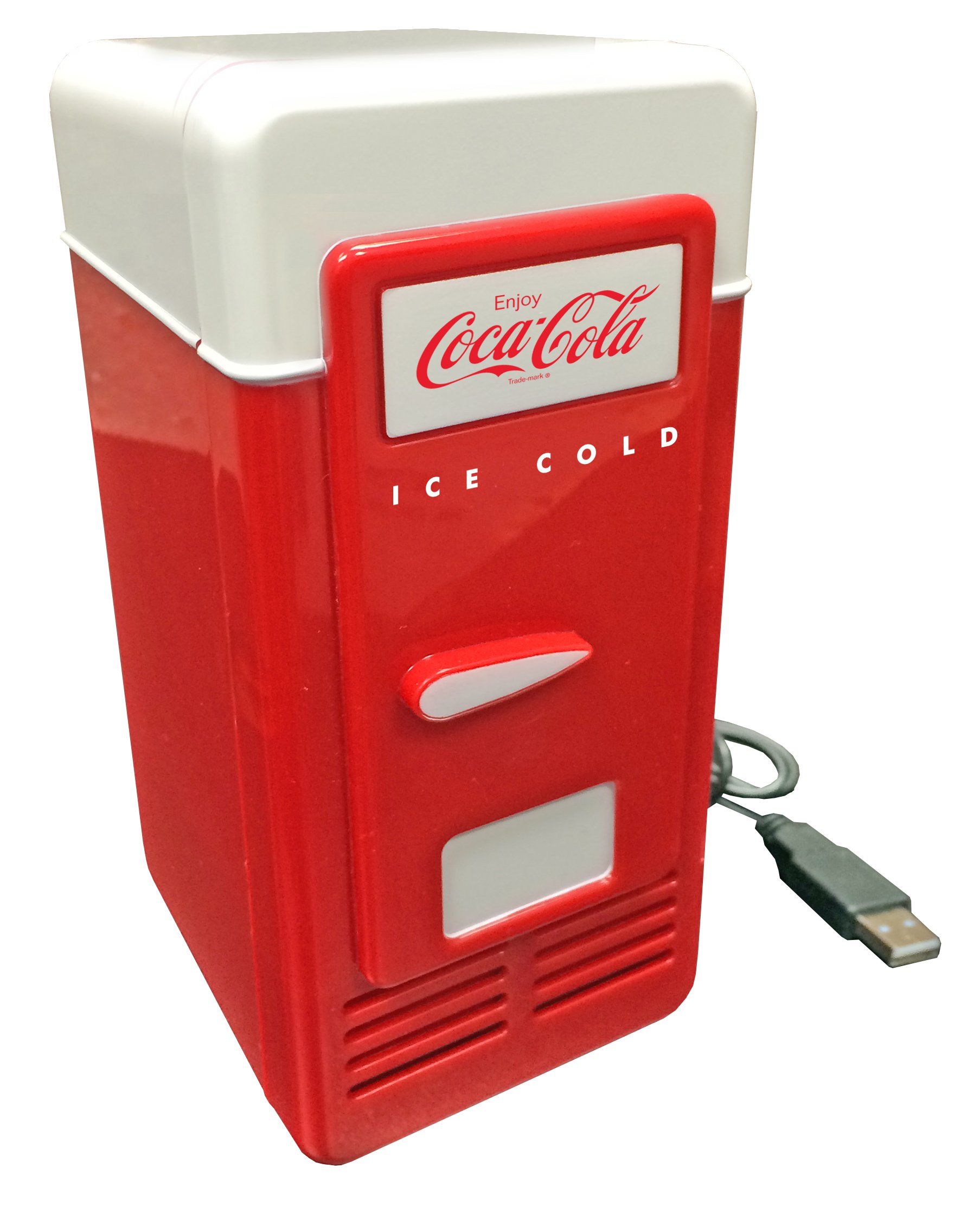 Coca-Cola Single Can Cooler, Red, USB Powered Retro One Can Mini Fridge, Thermoelectric Cooler for Desk, Home, Office, Dorm, Unique Gift for Students or Office Workers