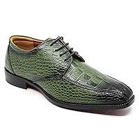 Men's Alligator Crocodile Print Oxford Fashion Lace Up Dress Shoe croco-03