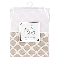 Kushies Baby Ben & Noa Change Pad with Terry Insert Percale Sheet, Linen Lattice