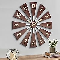 30 Inch Large Modern Farmhouse Windmill Decor Wall Clock, Adjustable Size 24