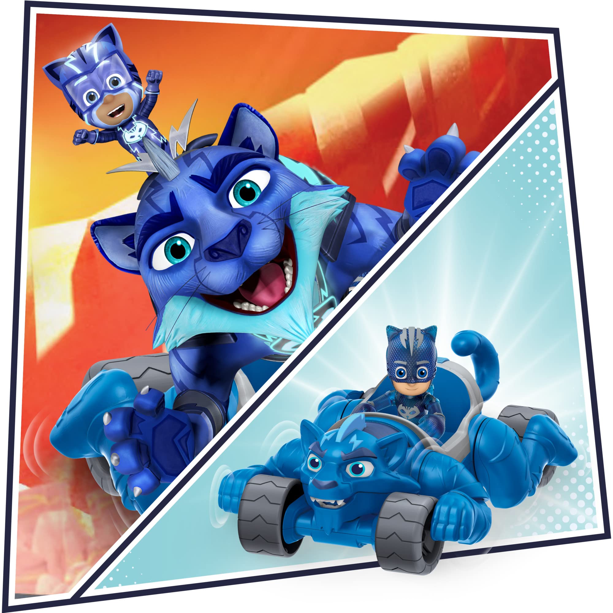 PJ Masks Animal Power Catboy Animal Rider Toy Car, with Catboy Action Figure, Deluxe Toy Vehicles, Superhero Toys, Preschool Toys for 3 Year Old Boys and Girls and Up