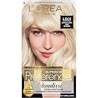 L'Oréal Paris Superior Preference Fade-Defying + Shine Permanent Hair Color, LB01 Extra Light Ash Blonde, Hair Dye Kit (Pack of 1)