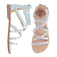 Vonair Girls Sandals Strappy Gladiator with Zipper Comfort Summer Shoes