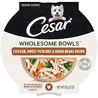 CESAR WHOLESOME BOWLS Adult Soft Wet Dog Food, Chicken, Sweet Potato & Green Beans Recipe, 3 oz., Pack of 10