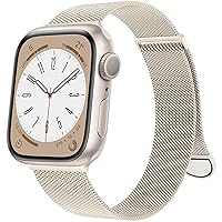 OULUOQI Compatible with Apple Watch Band 38mm 40mm 41mm 42mm 44mm 45mm 49mm Women and Men,Stainless Steel Mesh Loop Magnetic Clasp Replacement for iWatch Band Series Ultra SE 8 7 6 5 4 3 2 1.