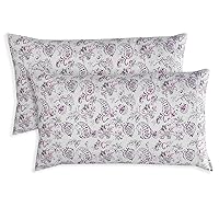 Elegant Comfort Paisley Pattern Pillowcase, 1500 Premium Hotel Quality Microfiber Breathable, Smooth Weave, Easy Care 2-Piece Set, Paisley Standard/Queen Pillowcase, Purple