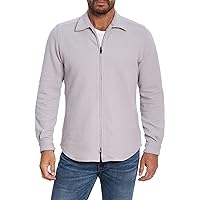 Robert Graham Men’s Roebuck Knit Shirt Jacket, Cotton-Blend Zip-up Coat