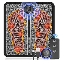 EMS Foot Massager, Foot Massager Pad for Pain Plantar Relief, Muscle Relaxation, Portable EMS Foot Massager Mat,with Remote Control 8 Modes &19 Levels Foot Massager Stimulator