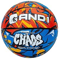 AND1 Chaos Rubber Basketball: Official Regulation Size 7 (29.5 inches) Rubber Basketball - Deep Channel Construction Streetball, Made for Indoor Outdoor