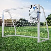 Soccer Goal for Backyard 10×6.5, 8×6 and 6×4 FT Soccer Goals Weatherproof and Portable HPVC Soccer Goal with Soccer Target Net and Carry Bag for Kids and Adults Outdoor's Practice Training