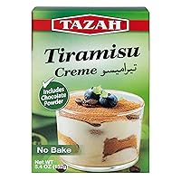 Tazah Tiramisu Mix 5.4oz (152g) Ready Mix - Quick & Easy Authentic Italian Dessert, Rich Flavor, Includes Chocolate Powder, Perfect for Home Baking, Parties and Events