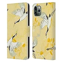 Head Case Designs Officially Licensed Haroulita Yellow Birds and Flowers Leather Book Wallet Case Cover Compatible with Apple iPhone 11 Pro Max