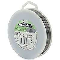 Beadalon 7 Strand Stainless Steel Bead Stringing Wire, 0.018 in / 0.46 mm, Bright, 1000 ft / 305 m