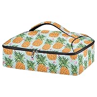 ALAZA Insulated Casserole Carrier, Fresh Pineapple Tropical Leaves Lunch Bag for Potluck Parties, Picnic and Cookouts