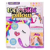 Polyester Make Pillow by Horizon Group USA, Unicorn Shaped DIY Decorative Pillow. Fiberfill, Glitter Stickers & Rainbow Fleece Strips Included. No Sewing Needed-1 Ct (Pack of 1), Multicolor