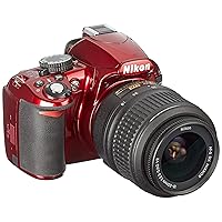 Nikon D3100 Digital SLR Camera with 18-55mm NIKKOR VR Lens - Red (International Model no Warranty)